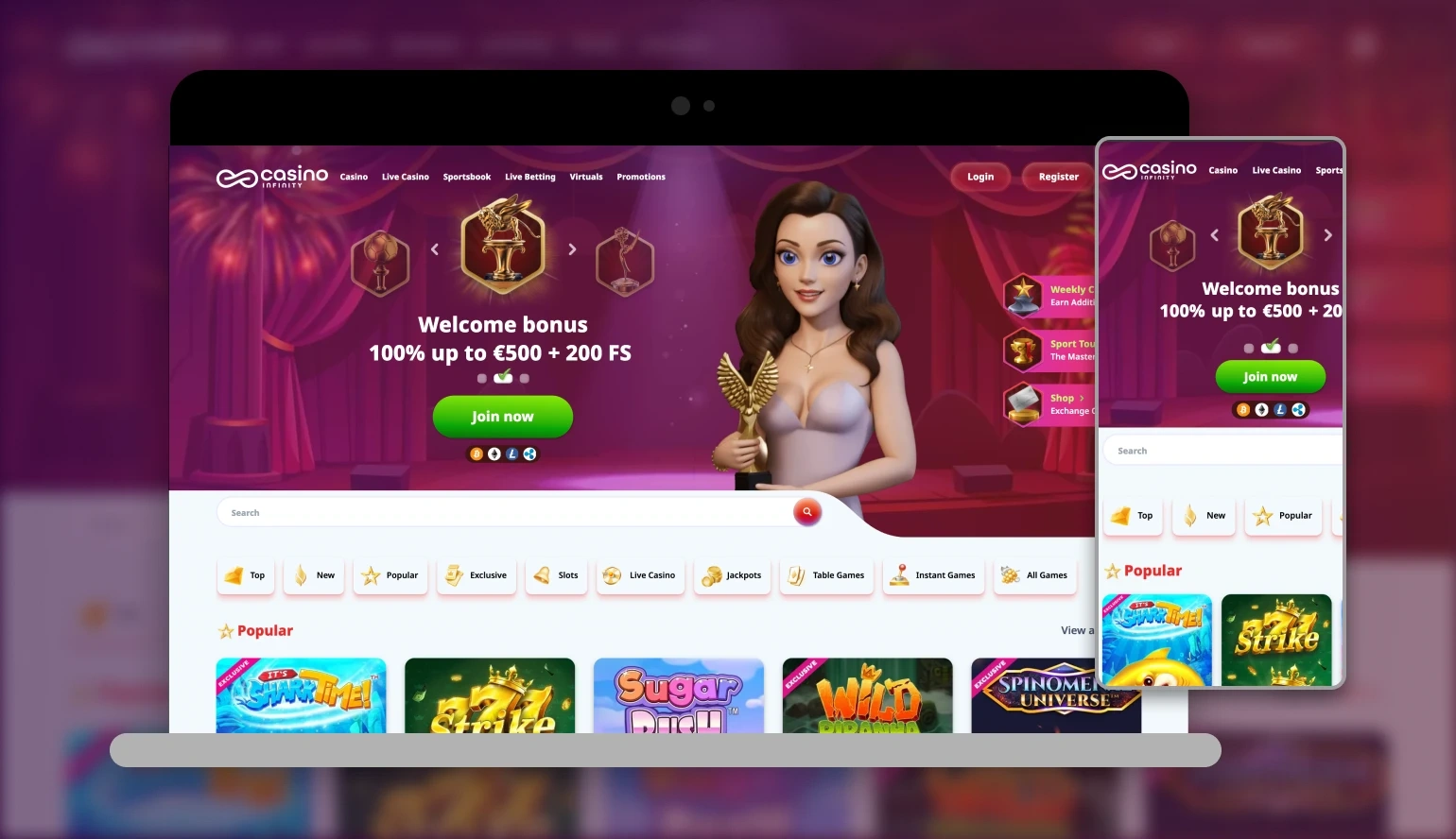 Infinity Casino App-Screenshot